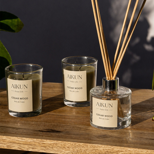AIKUN Fabricant – Coffret Cadeau Luxe Personnalisé de Diffuseur à Bâtonnets et Bougie Parfumée pour la Maison, Idéal Chambre, Hôtel, Mariage - Product Image 2