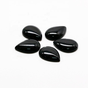 Gema suelta de ágata en forma de pera personalizada, cabujones de ónix negro natural de 8x12mm - Product Image 6
