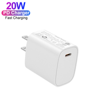 Cargador Rápido PD de 20W con Certificación CE ETL, Cargador de Pared USB Tipo C, Adaptador de Corriente USB-C para Apple iPhone 14 15 16 Pro