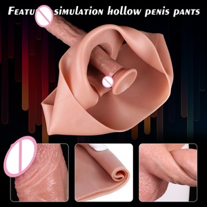 SXXY Silicone Extender Pants Harness for Men Penis Enlargement Extender Enhancer Delay Ejaculation Hollow <b>Dildo</b> Pants - Product Image 4