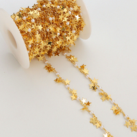 Chaînes de perles en laiton plaqué or 18 carats pentagramme chaîne ronde lâche collier à faire soi-même chaîne faite à la main pour la fabrication de bijoux