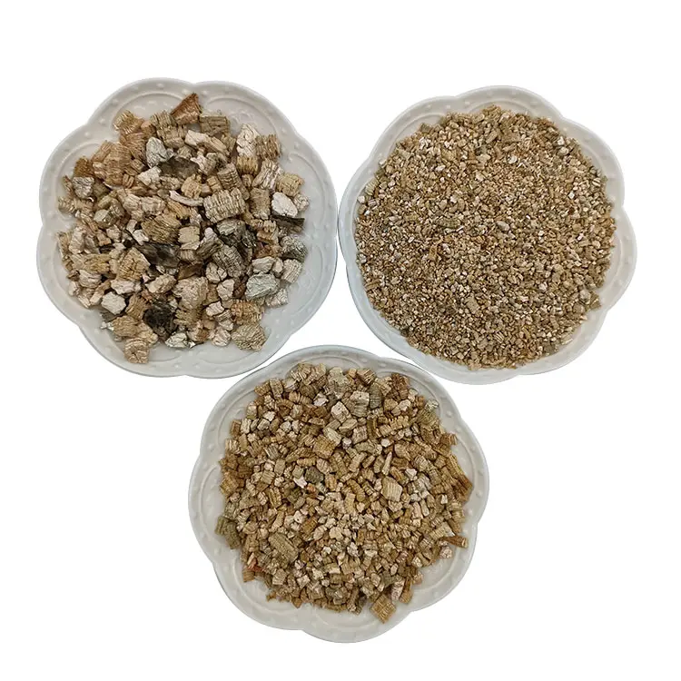 Natural golden vermiculite granules flake white perlite powder used in the production of fire-resistant material sachet
