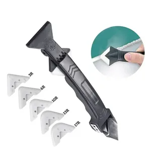 Spatule en silicone 5 en 1 pour le nettoyage des fenêtres, l'élimination de la colle, le racloir à joint, l'organisateur de mastic, le grattoir en silicone, le kit de nettoyage des joints - Product Image 1