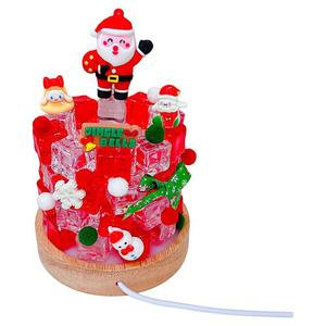 Christmas Diy Night Light Acrylic Ice Block Lamp <b>With</b> Led Lights For Kids Desk Decoration Round Shape Tap <b>Control</b> <b>USB</b> Power - Product Image 5