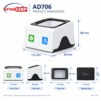 AD706 UPI Boîtier de paiement vocal avec alerte sonore et lecteur de codes-barres 2D pour solution de paiement mobile par portefeuille électronique, haut-parleur pour commerçants et système de point de vente