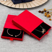 A1 Jewelry Gift Boxes for Boutique Gifting with Red Pink White Drawer Cases Black Display Fields and Pull Tabs Emballage Bijoux