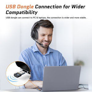 EKSA H1Plus auricolare bt wireless office auricolare tipo <span class=keywords><strong>c</strong></span> stile Mono-ear con Dongle e microfono ENC per uso in ufficio con 50 ore <span class=keywords><strong>W</strong></span> - Product Image 4