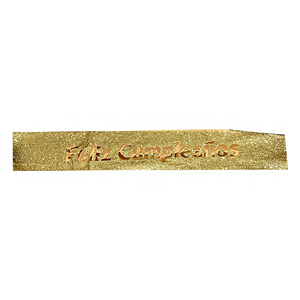 Fascia Decorativa 'Buon Compleanno' in Oro Glitterato con Lettere Iridescenti, Elegante Decorazione per Feste - Product Image 2