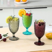 Ensemble de verres sans pied et sans couvercle Lvdian de style européen vintage, avec rivets en relief, verres colorés pour cocktails, eau et jus
