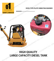 Compacteur à plaque vibrante 600*500MM avec support pour les mains, moteur essence haute puissance 30KN, pour le compactage du béton en construction