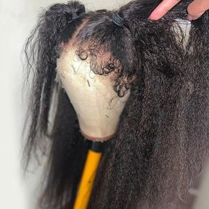 Nouvelles Perruques Cheveux Humains 4C Texturées pour Ligne de Cheveux, Cheveux de Bébé Bouclés, Bords Naturels, Perruques Frontales HD en Dentelle Invisible Effet Peau Fondue, Lisses Kinky Yaki - Product Image 3