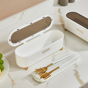 Boîte de rangement anti-poussière pour vaisselle, égouttoir à couverts, baguettes, cuillères et fourchettes - Product Image 1