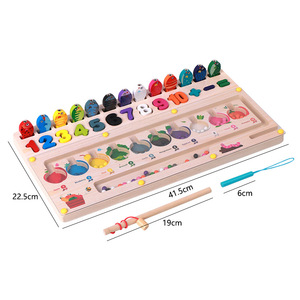 Juguete de Pesca para Niños, Laberinto Magnético de Madera con Cuentas Rodantes, Juego de Aritmética de Combinación de Números, Juguete Educativo Numberblocks - Product Image 5