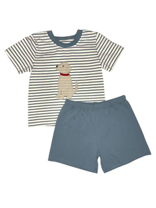 Conjuntos de Camiseta y Pantalones Cortos Casuales con Estampado de Perro RTS para Niños, Verano, Algodón, Spandex, Tela de Estambre, Venta al por Mayor - Product Image 4