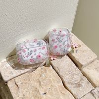Petite fleur rose perle pendentif étui Airpods 4 pour Apple AirPods Pro 2 fleurs papillon écouteurs étuis coeur porte-clés
