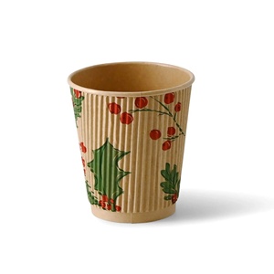 Manchons en carton ronds adaptés aux tasses à café de 12/16/20 oz 500 ml, gobelets en papier jetables anti-brûlure en kraft - Product Image 6