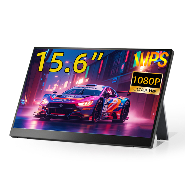 15.6 Inch Portable Monitor, 60HZ 1080P FHD IPS Large Portable Monitor for Laptop Mac PC PS4/5 Switch Laptop Screen Extender