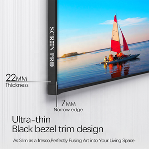 SCREENPRO 84~150인치 안티 레이저 스펙클 4K/8K HD 그레이 ALR 얇은 고정 프레임 프로젝션 스크린 (단초점/장초점 프로젝터용) - Product Image 5