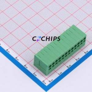 DB241V-3.5-12P-GN Spring Terminal Block Through hole Component (THT),P=3.5mm Connector 1x12P 3.5mm Green 12P - Product Image 1