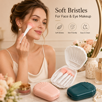 Étui portable en coque souple en poils synthétiques, logo OEM personnalisé, ensemble de pinceaux de maquillage cosmétique pour les voyages