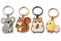 Porte-clés en métal émaillé personnalisé avec animaux de la forêt, logo sur mesure, cadeau promotionnel en gros, fabricant OEM en vrac