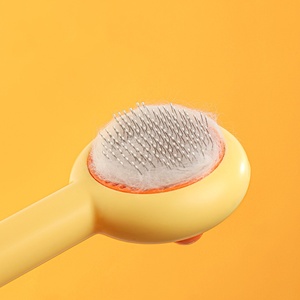 Peine de masaje para mascotas con diseño de pato amarillo y gato de dibujos animados, elimina el pelo suelto con un solo clic, para perros y gatos - Product Image 4