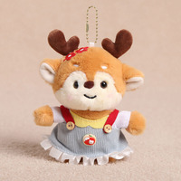 Porte-clés en peluche de cerf HongRuiKe, pendentif de sac cerf, ensemble couple 12cm, unisexe, cadeau de Noël