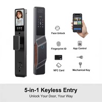 Serrure Intelligente Sans Fil Connectée Wi-Fi pour Porte d'Entrée avec Cylindre de Sécurité Biométrique Automatique et Code