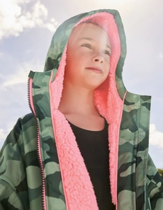 Camuflaje Rosa Playa Surf Poncho Toalla Sudadera con capucha Niños Secado rápido <span class=keywords><strong>Impermeable</strong></span> Cambio de <span class=keywords><strong>Bata</strong></span> - Product Image 1