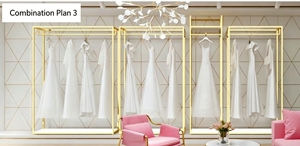 ขายชั้นวางชุดแต่งงาน, ชั้นวางโชว์สินค้าระดับไฮเอนด์, ชั้นวางชุดแบบตั้งพื้นสีทองสำหรับสตูดิโอถ่ายภาพ - Product Image 6