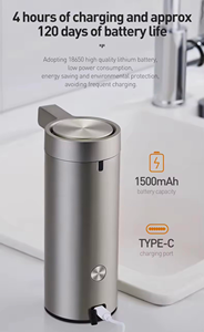 Visual Home Wall <b>Mounted</b> Automatic Sensor Soap Dispenser USB Rechargeable Touchless Foam Liquid Soap Dispenser for Kitchen - Product Image 2