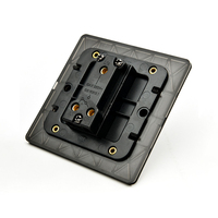 Interruptor de luz eléctrico de pared con palanca retro de latón dorado y acero inoxidable, panel negro, 1/2/3/4 módulos, 2 vías, enchufe doble USB para la UE
