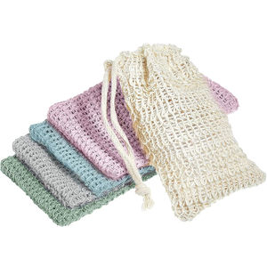 Pochette en sisal de chanvre naturel personnalisée avec cordon de serrage pour les économiseurs de savon de salle de bain et de <span class=keywords><strong>cuisine</strong></span> Impression écologique pour l'industrie - Product Image 4