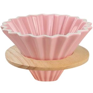 Elegante supporto per tazza in legno per gocciolatore di caffè in ceramica rosa per filtro <span class=keywords><strong>V60</strong></span> per 1-2 tazze di accessori per la preparazione lenta per caffè di casa - Product Image 6