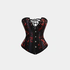 Corsé de brocado de entrenamiento de cintura de satén deshuesado de acero para mujer - Product Image 1