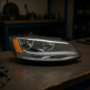 For Jetta Headlamp 2011-2018 Quarter Right USA Halogen <b>Bulb</b> Fixed Beam <b>Black</b> Plastic Automotive <b>Lighting</b> Secondary L - Product Image 1