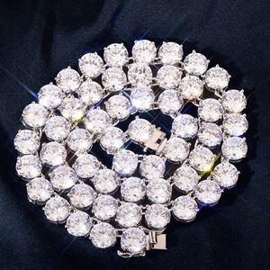 Collier chaîne <span class=keywords><strong>tennis</strong></span> hip-hop plaqué or 18 carats, style 'iced out', prix usine de gros, bijoux fantaisie pour hommes et femmes, en laiton, zircon et cuivre - Product Image 2