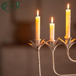 Candelabro de Hierro Forjado Estilo Francés, Forma de Cruz, Blanco Vintage, Decoraciones Navideñas para Escritorio - Product Image 5