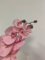 Orchidées artificielles de qualité supérieure en latex, toucher réel, 7 têtes, couleur rose, pour mariage, décoration de la maison, fête des mères