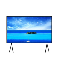 Téléviseur LED intelligent portable OEM Standard 100 pouces DVT 4K UHD avec boîtier entièrement métallique noir, finition brossée, certifié CE FCC, pour usage hôtelier