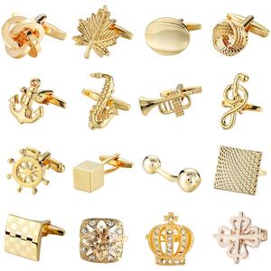 2024 NUEVO BOYI Anchor Golden Proveedor Logotipo personalizado <span class=keywords><strong>Gemelos</strong></span> <span class=keywords><strong>Camisa</strong></span> francesa con <span class=keywords><strong>gemelos</strong></span> Oro de China - Product Image 1