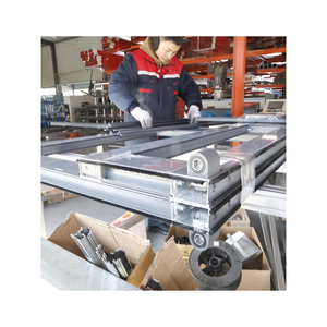 Porte pliante en aluminium / Porte à double battant en aluminium anodisé, profilé en aluminium, pour devanture de magasin commercial, haute sécurité, usine certifiée ISO9001, luxe - Product Image 6