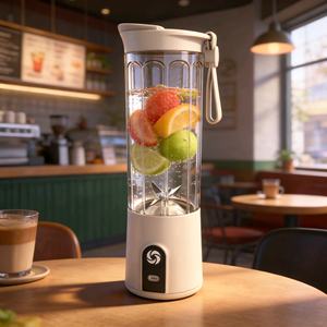 Licuadora Portátil Mini de 400 ml para el Hogar, 6 Cuchillas de Acero Inoxidable 304, Funciona con Batería para Mezclar Smoothies Rápidamente - Product Image 1