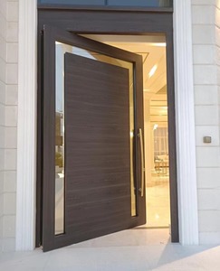 <span class=keywords><strong>Portes</strong></span> d'entrée en bois modernes pour maison, extérieur, Chine, haute qualité, bon prix, porte d'entrée principale, serrure intelligente moderne, porte pivotante d'entrée - Product Image 1
