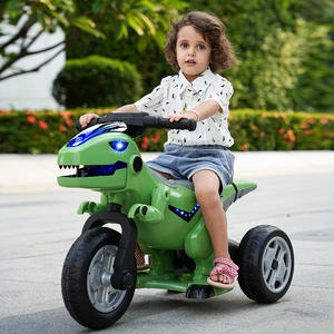 Coche de juguete eléctrico de dinosaurio para niños, triciclo de plástico con batería, luces y música para niños y niñas - Product Image 2