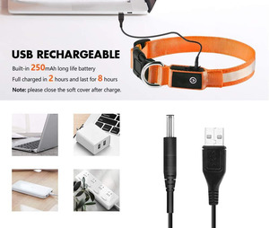 Collar de Perro LED Personalizado, Recargable por USB, de Nailon, Impermeable, con Correa Ajustable, Talla Única - Product Image 3