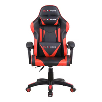 Chaise de jeu ergonomique de style racing en cuir PU avec vérin à gaz à 3 niveaux, hauteur réglable, design moderne pour les joueurs PC