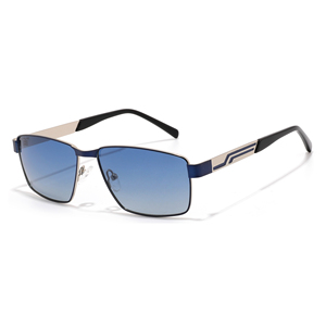 Gafas de Sol Rectangulares Unisex con Marco Metálico, Lentes con Degradado Azul, 100% Protección UV, para Uso en Exteriores, para Adultos - Product Image 1