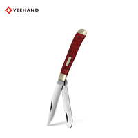Couteau de survie pliable de qualité industrielle Yeehand, lame en acier 3Cr13, personnalisable OEM, avec manche en os de bœuf, pour le camping et les activités de plein air
