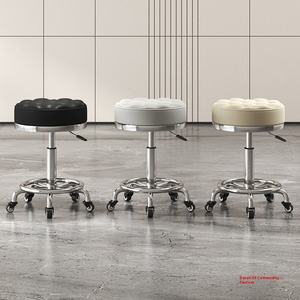 Chaise de salon de beauté à fond de teint spécialisé Poulie rotative Tabouret de coiffure à domicile Tabouret de maquillage Ascenseur en métal Dossier de salon de coiffure - Product Image 2